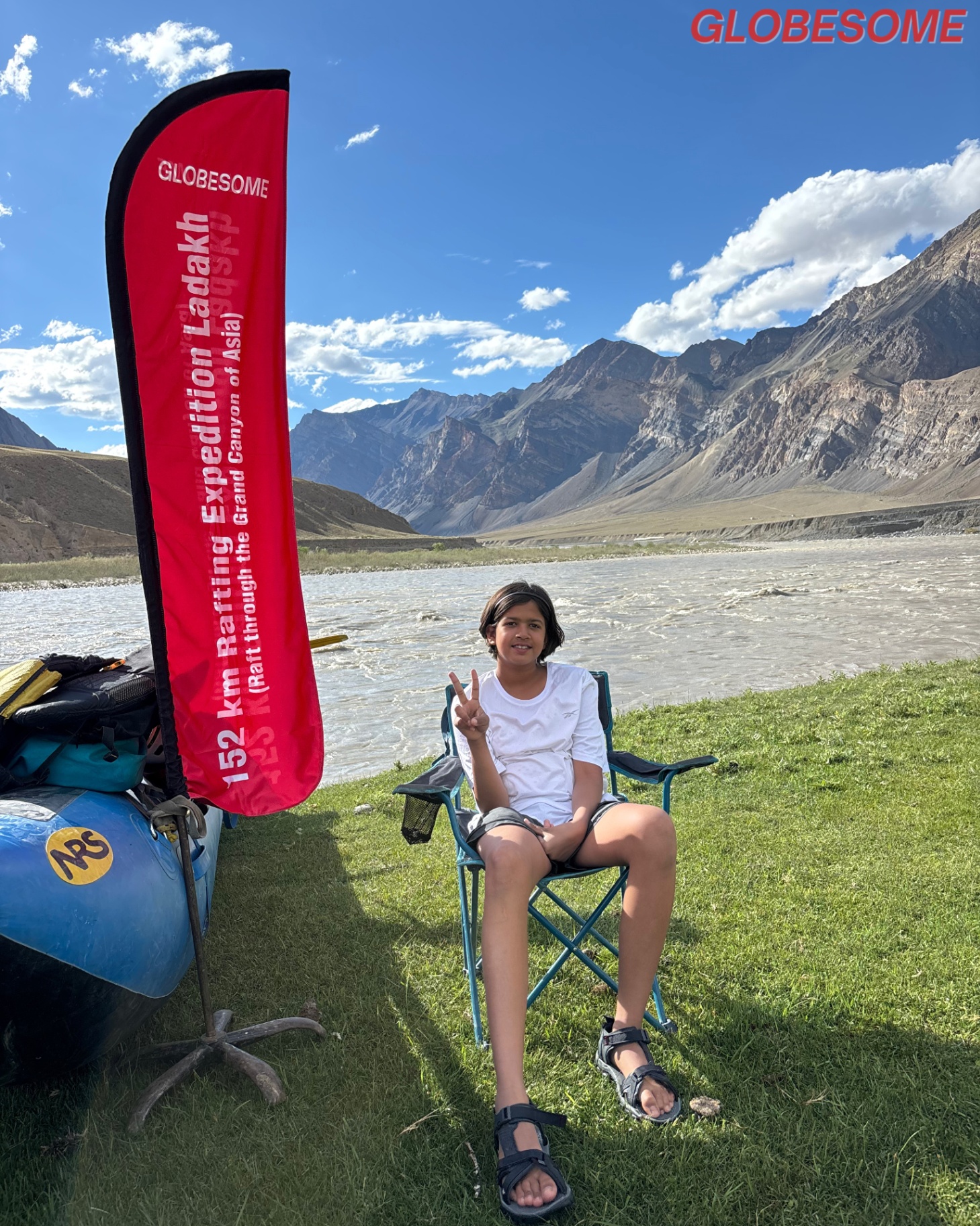 Rest day by the expedition flag