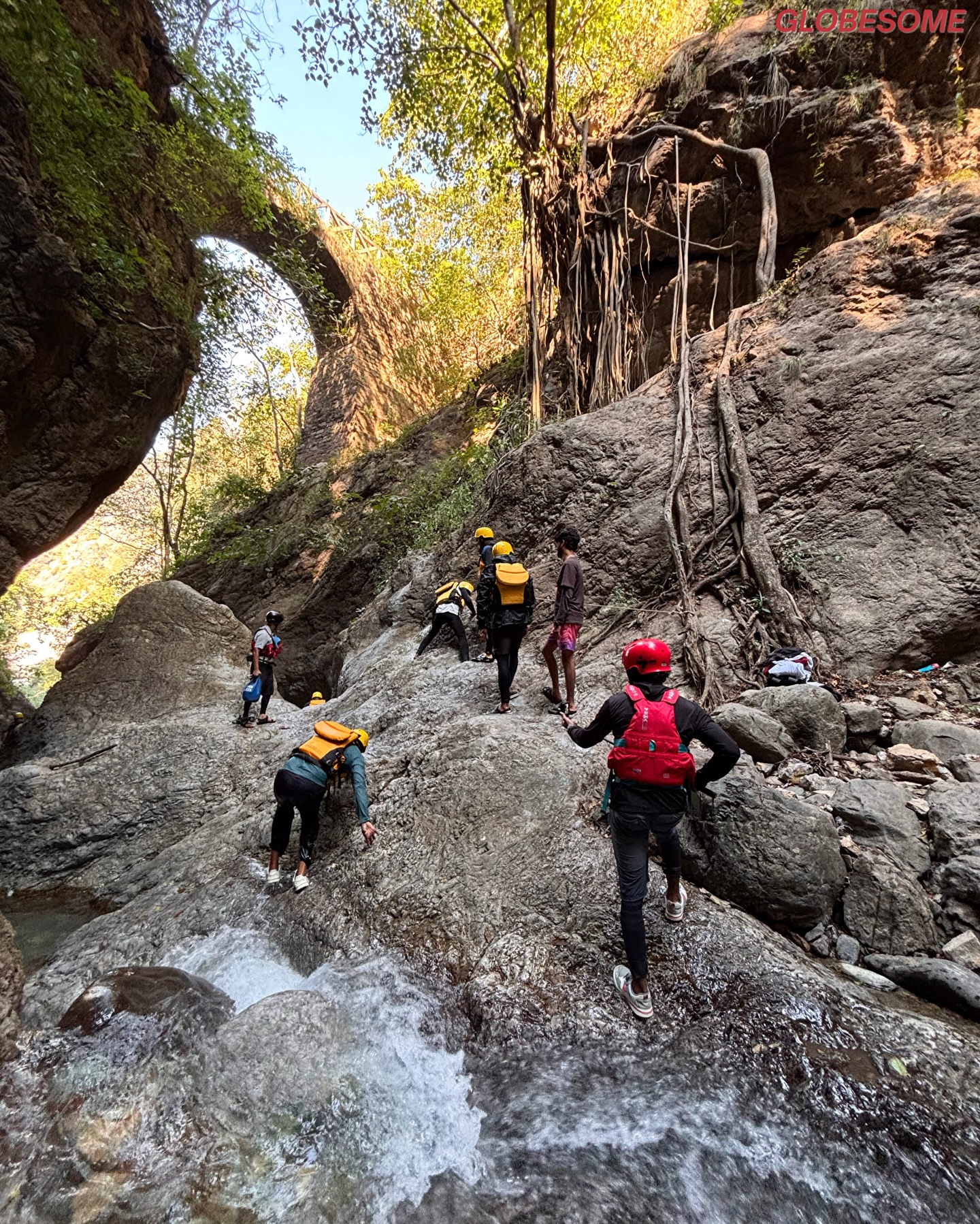 Canyon scramble to the falls